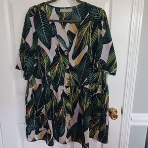 Women’s Tropical Ruffle Shift Dress